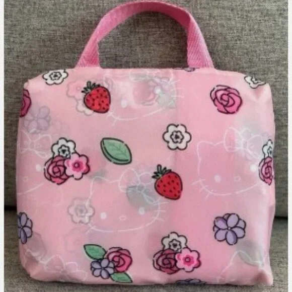 NEW Japan Sanrio Pink Hello Kitty Packable Weekender Bag - Picture 3 of 7